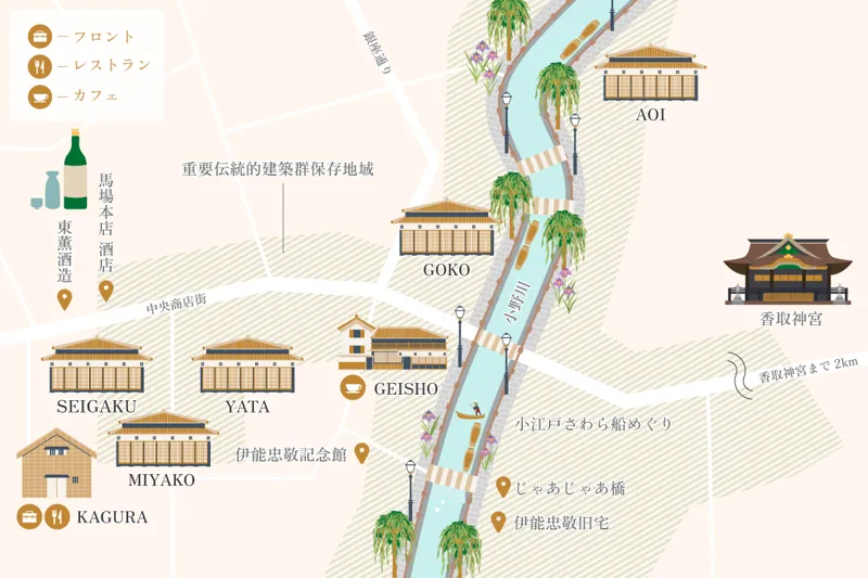 佐原周辺のイラストマップ